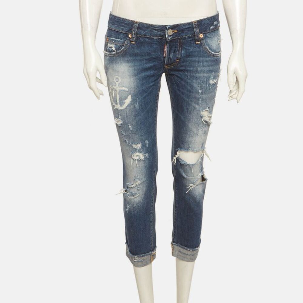 Dsquared2 Blue Distressed Denim Slim Fit Jeans S/waist 29" - Picture 2 of 7